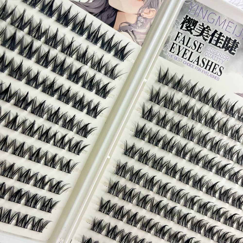 Eyelash Extension No 11 - Накладные ресницы-пучки 100/130/200 шт., черные, самоклеящиеся,