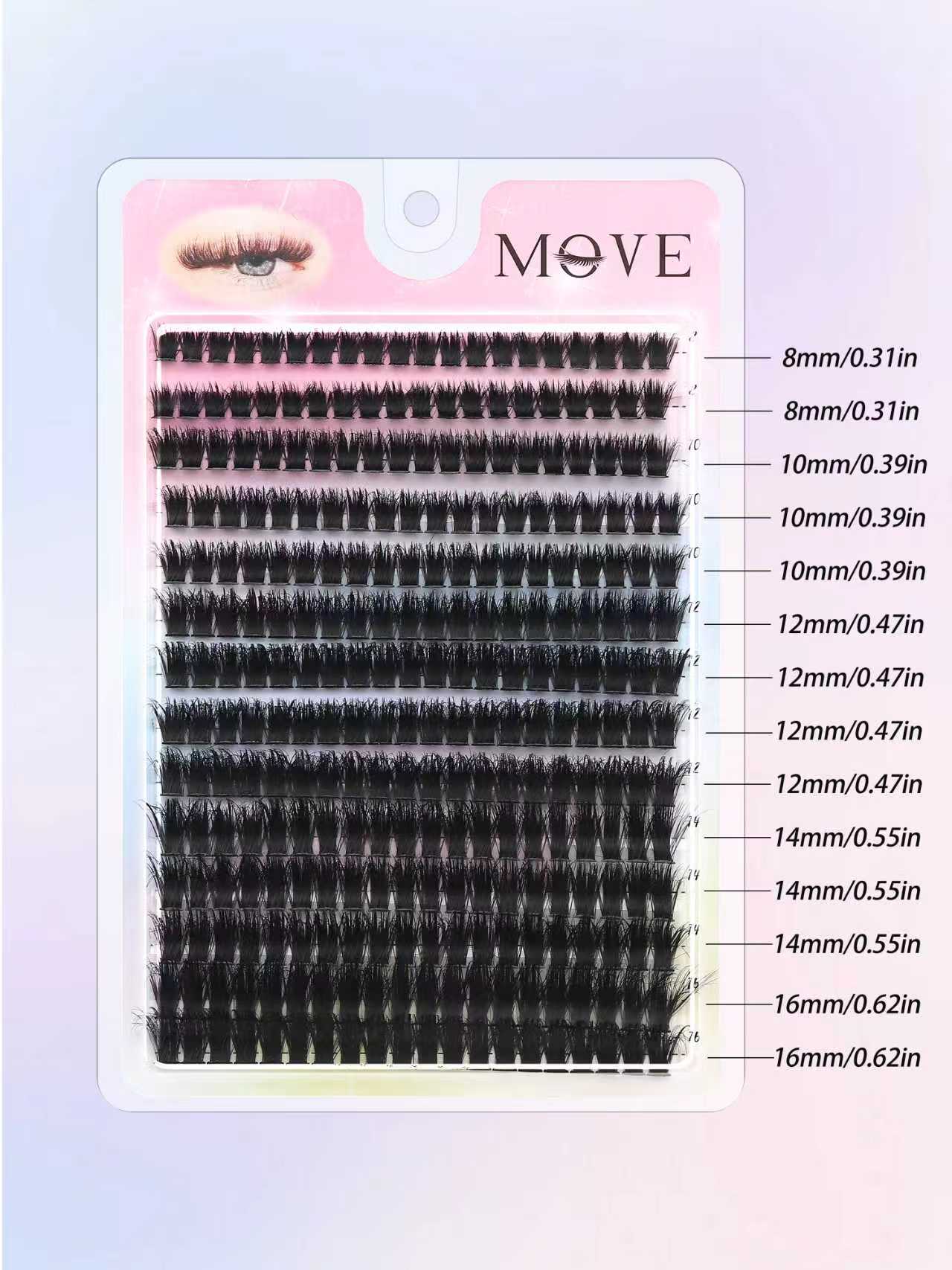 Eyelash Extension Cluster - 280 шт. кластерных ресниц с изгибом