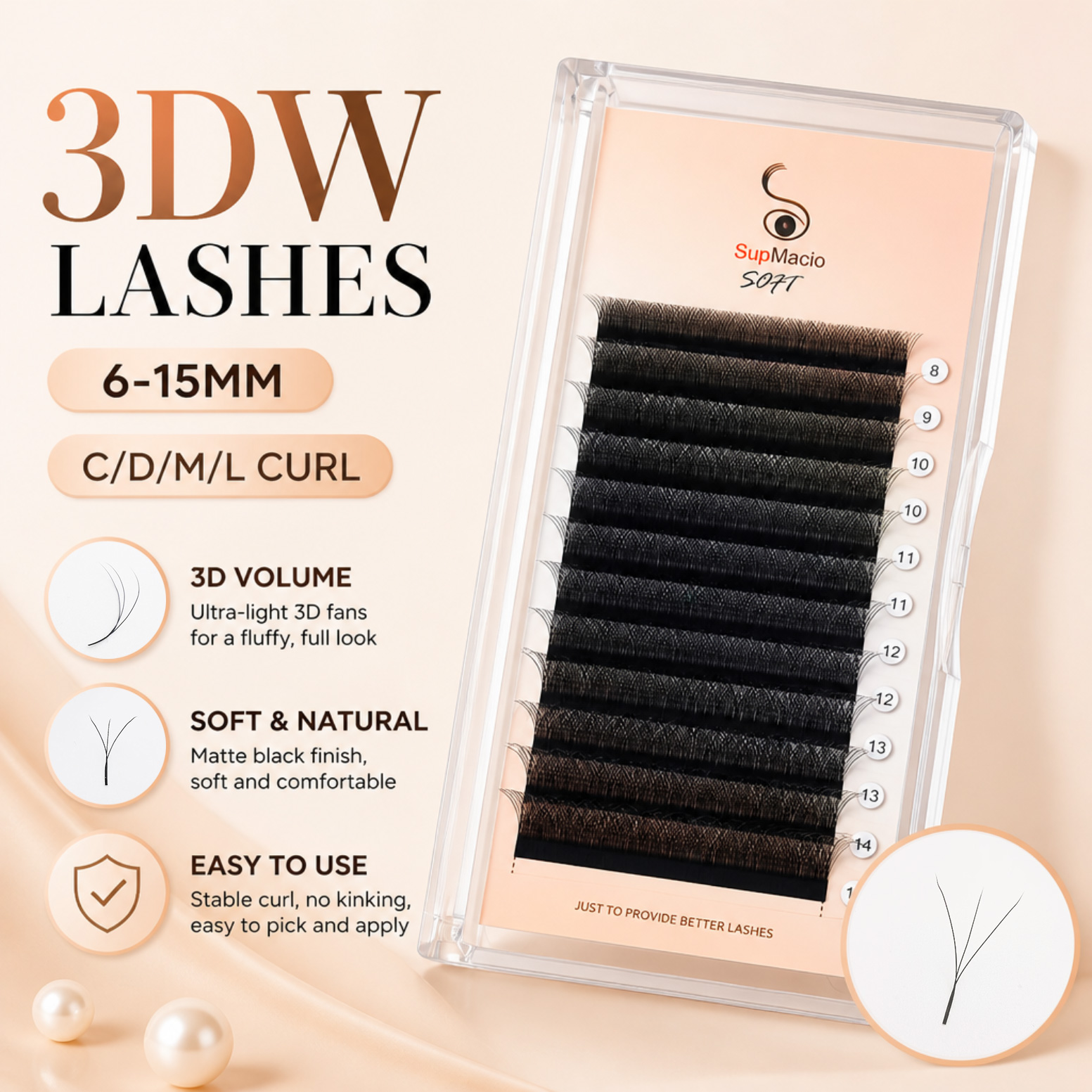 Eyelash Extensions Classic - ресницы 3d W наращивание ресниц W-образные