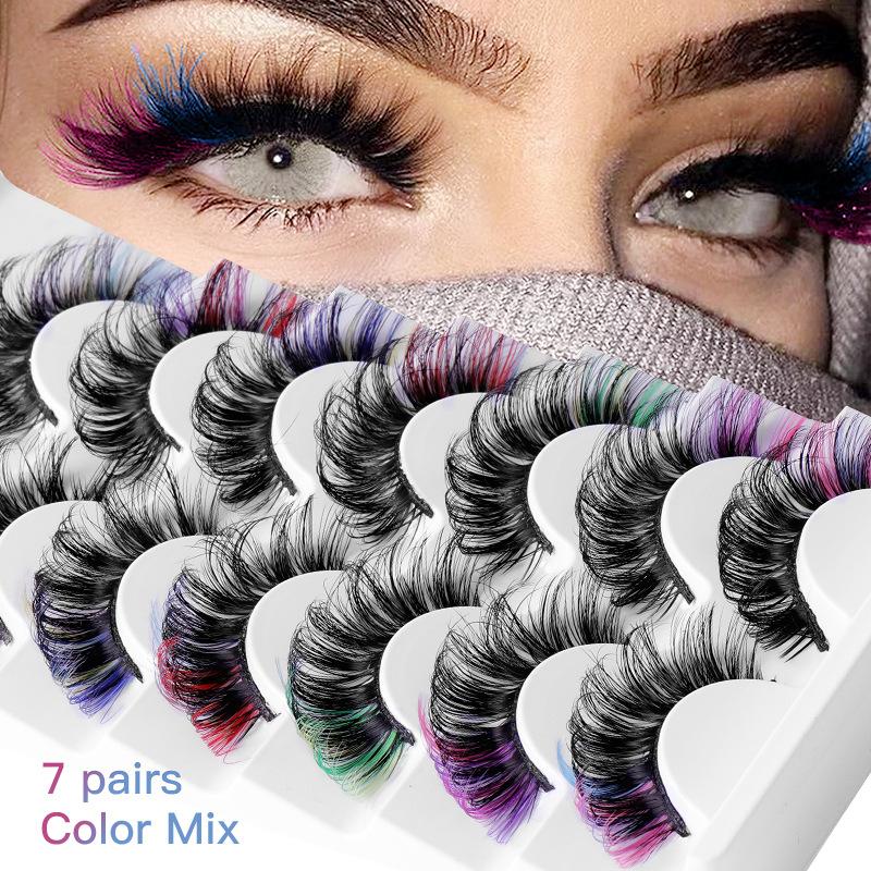 7 пар цветных накладных ресниц – обзор и цена Eyelash Extension Volume